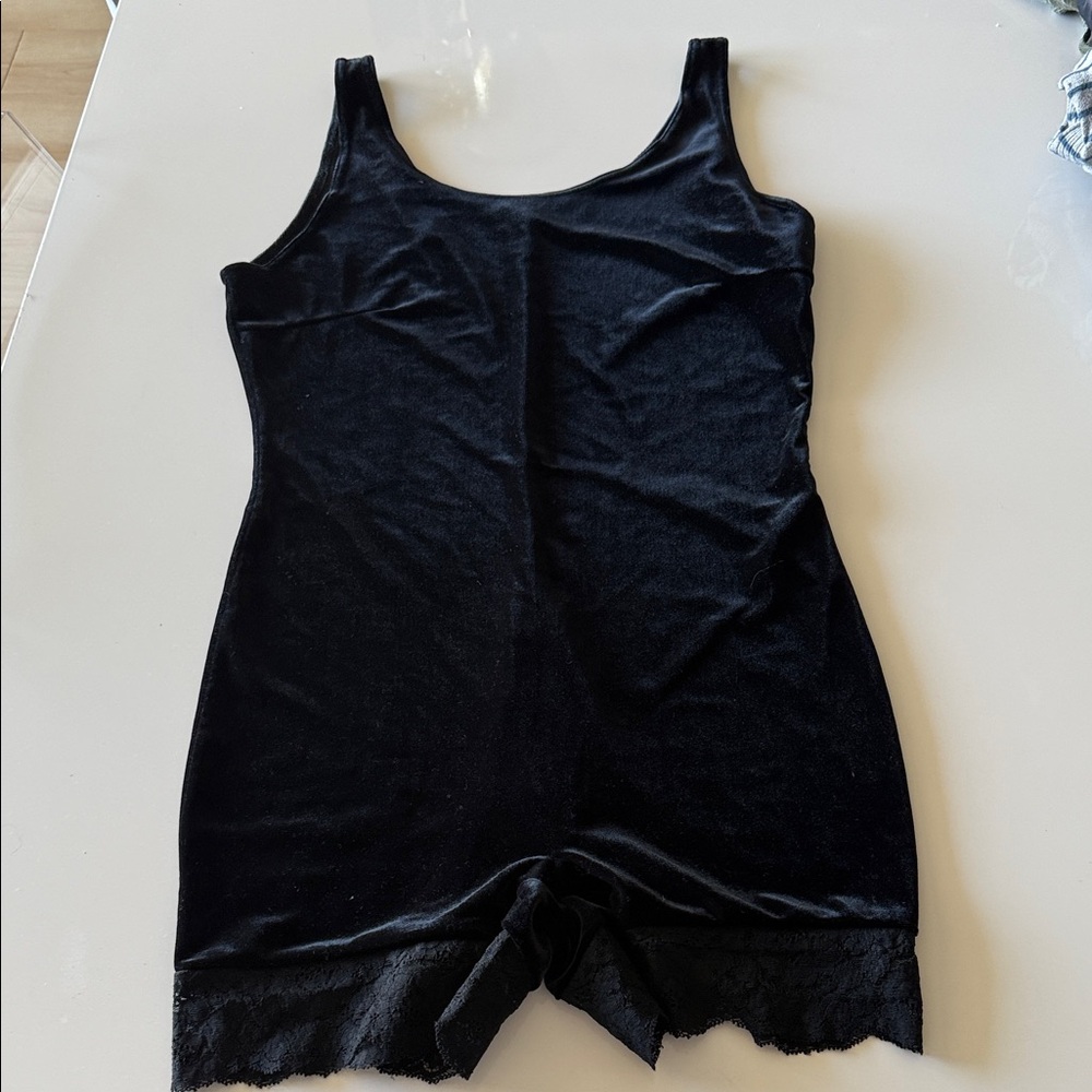Victoria’s Secret Black Velvet Women's Sleep Romper